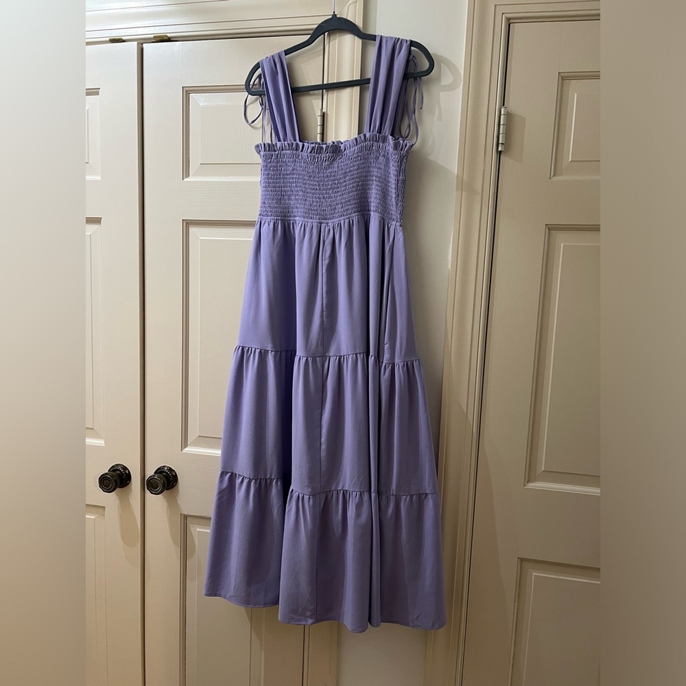 Entro Lavender Tiered Midi Dress - Picture 2 of 10